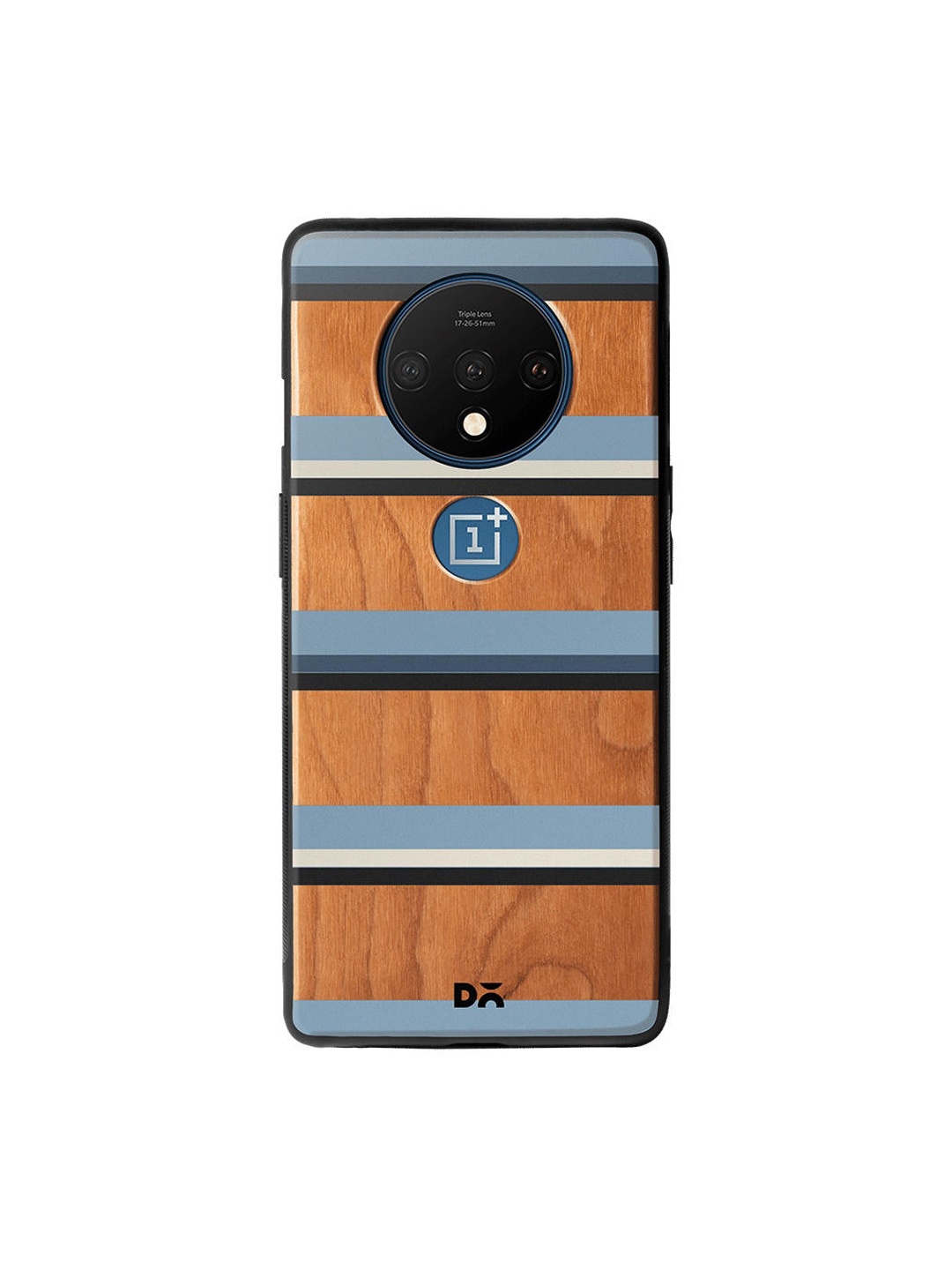DailyObjects Brown & Blue Horizontal Wooden OnePlus 7T Case