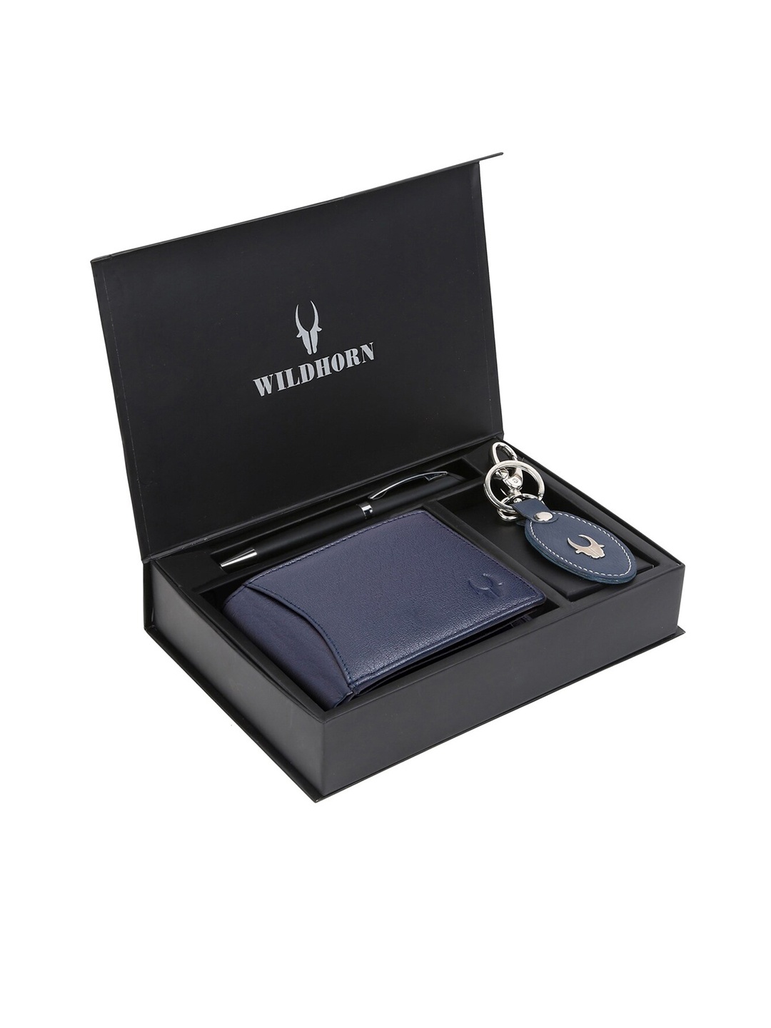 WildHorn Men Blue & Black RFID Protected Genuine Leather Wallet & Pen Accessory Gift Set
WildHorn Men Blue & Black RFID Protected Genuine Leather Wallet & Pen Accessory Gift Set