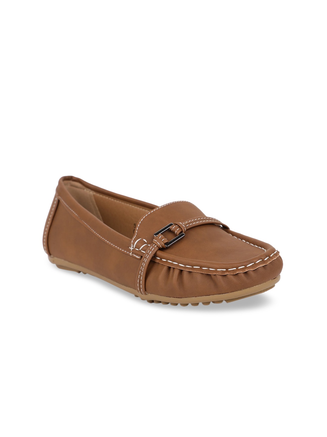 Bata Women Brown Solid Penny Loafers