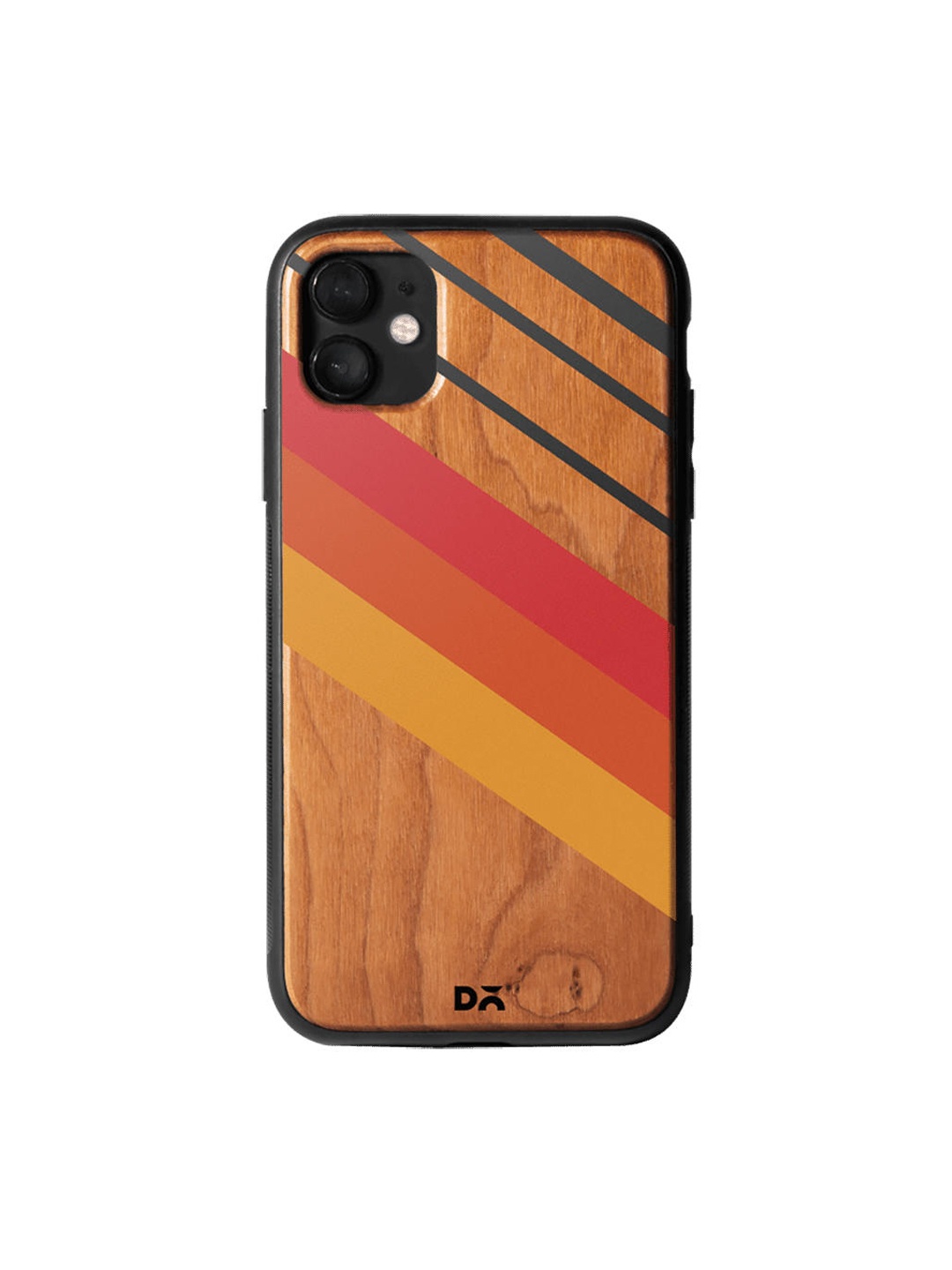 DailyObjects Brown & Red Diagonal Flame Wooden iPhone 11 Cover