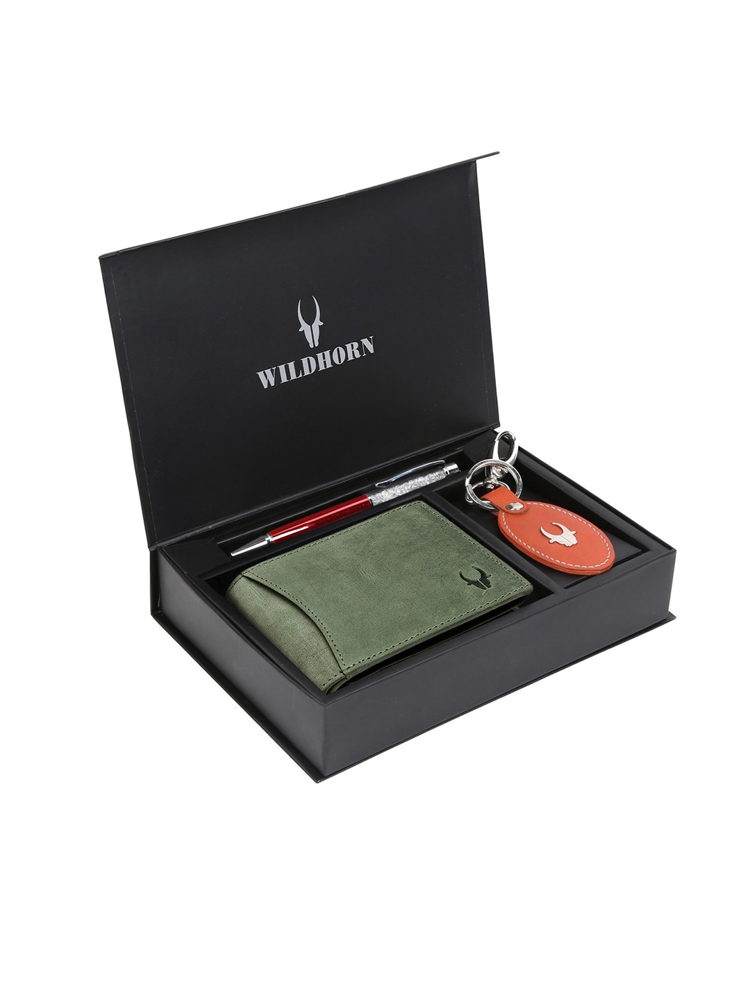 WildHorn Men Green & Orange RFID Protected Genuine Leather Wallet & Pen Accessory Gift Set
WildHorn Men Green & Orange RFID Protected Genuine Leather Wallet & Pen Accessory Gift Set