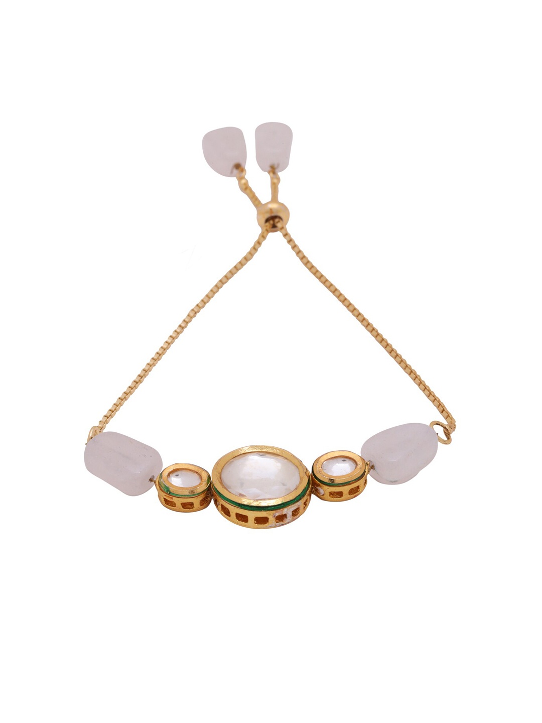 Shoshaa Gold-Plated Kundan Studded Handcrafted Wraparound Bracelet