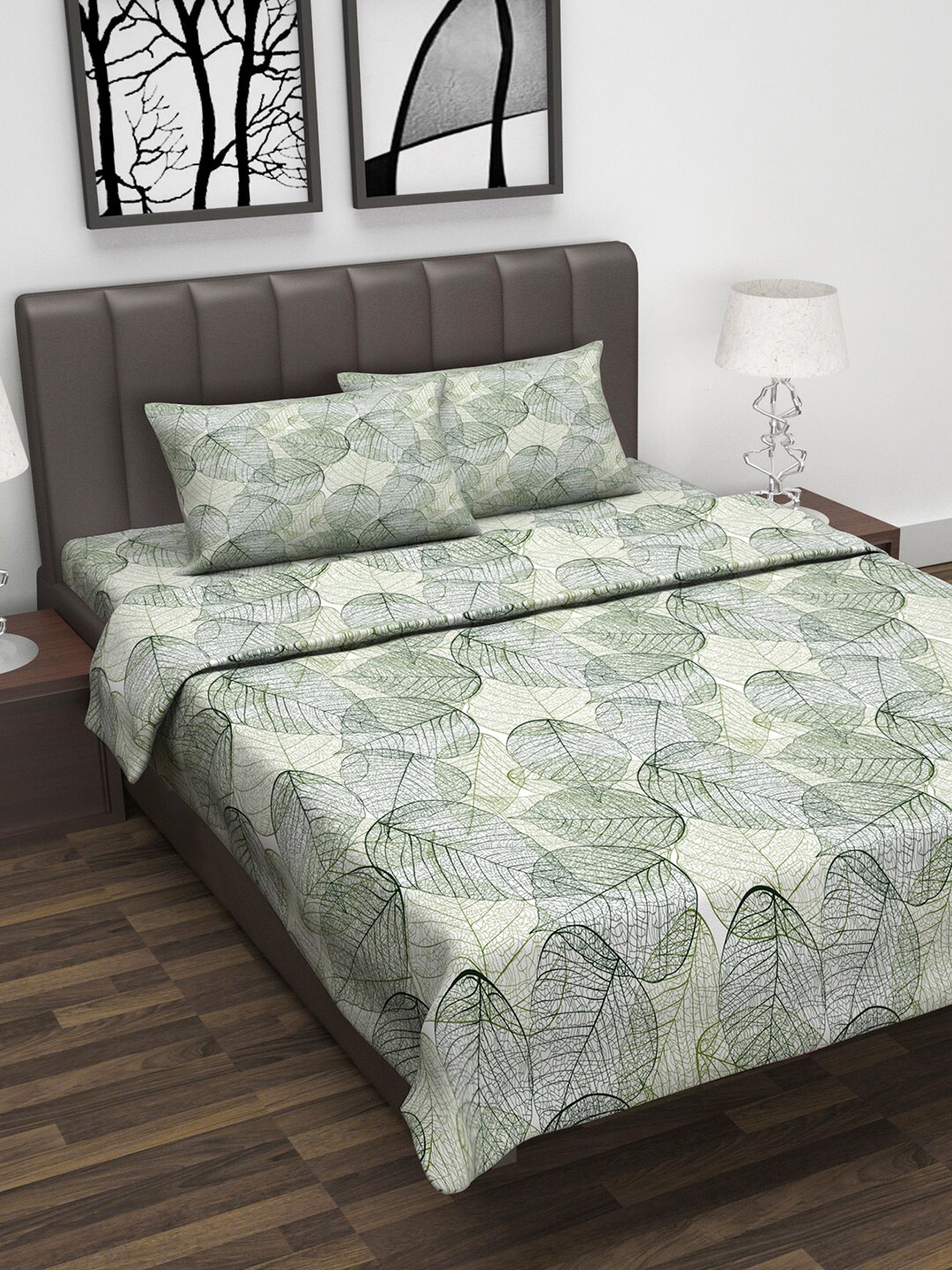 Divine Casa Green & White Floral Printed Double Queen Bedsheet With 2 Pillow Covers & Dohar
Divine Casa Green & White Floral Printed Double Queen Bedsheet With 2 Pillow Covers & Dohar