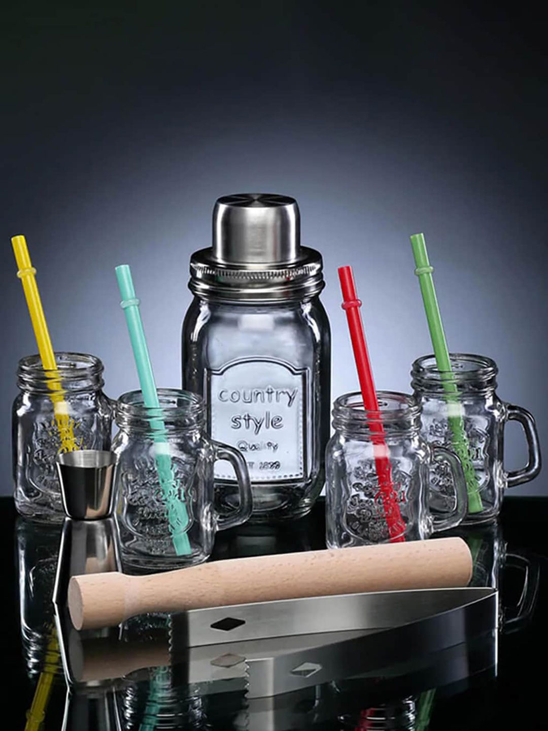 Bigsmall Set of 13 Transparent Cocktail Shaker Set