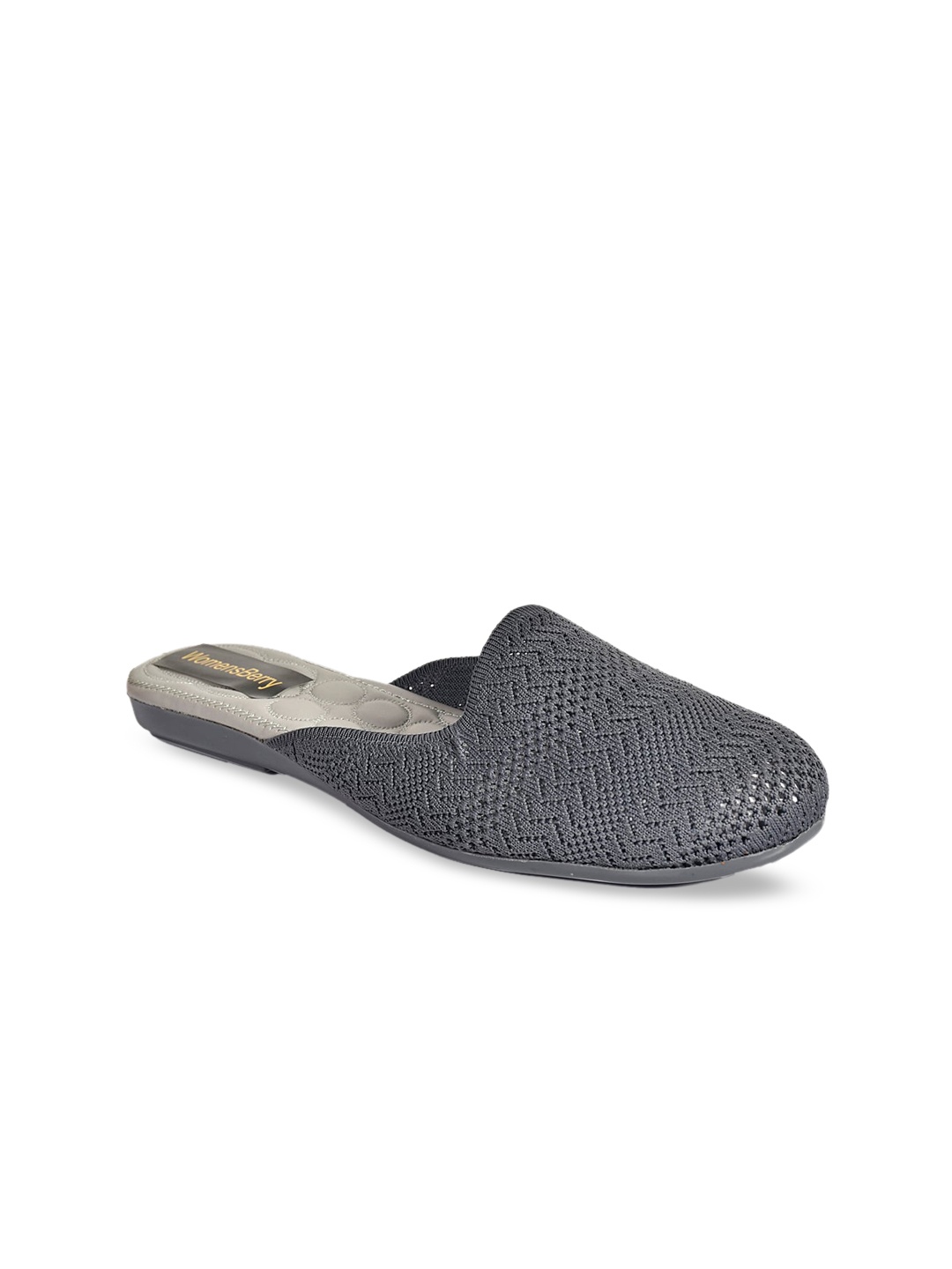 WOMENS BERRY Women Grey Textured Mules