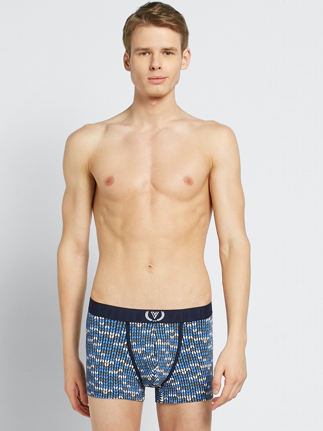 Van Heusen Men Blue & Grey Printed Trunks IHETR1VSPT170004