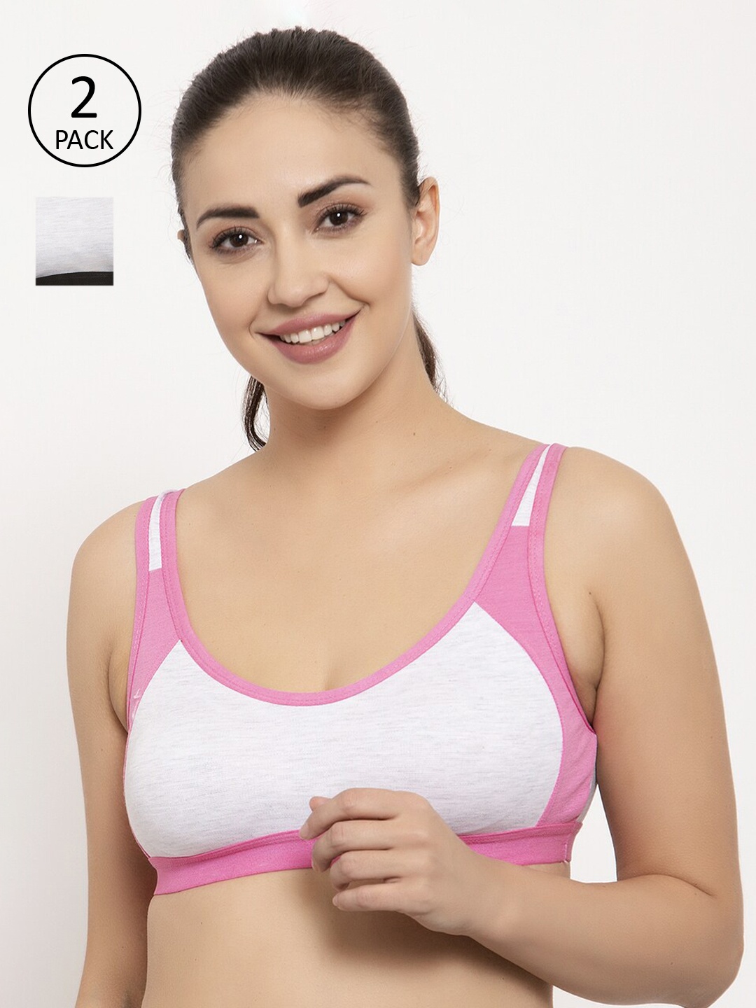 GRACIT Pack Of 2 Colourblocked Non-Wired Non Padded Sports Bras PW16-01-10-28B, Grey melange
GRACIT Pack Of 2 Colourblocked Non-Wired Non Padded Sports Bras PW16-01-10-28B, Grey melange