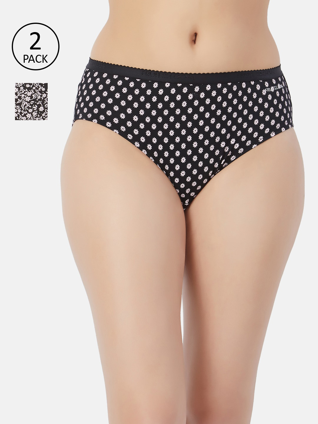 Fruit of the loom Women Pack Of 2 Black & White Printed Hipster Briefs FHPP02-2P-DA1P4
Fruit of the loom Women Pack Of 2 Black & White Printed Hipster Briefs FHPP02-2P-DA1P4