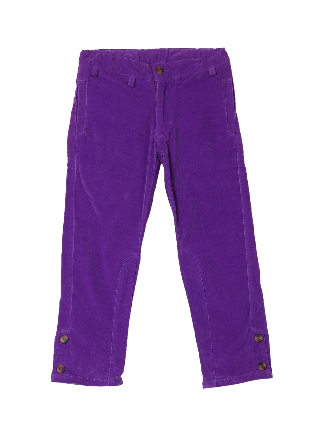 Cherokee Girls Purple Regular Fit Solid Regular Corduroy Trousers