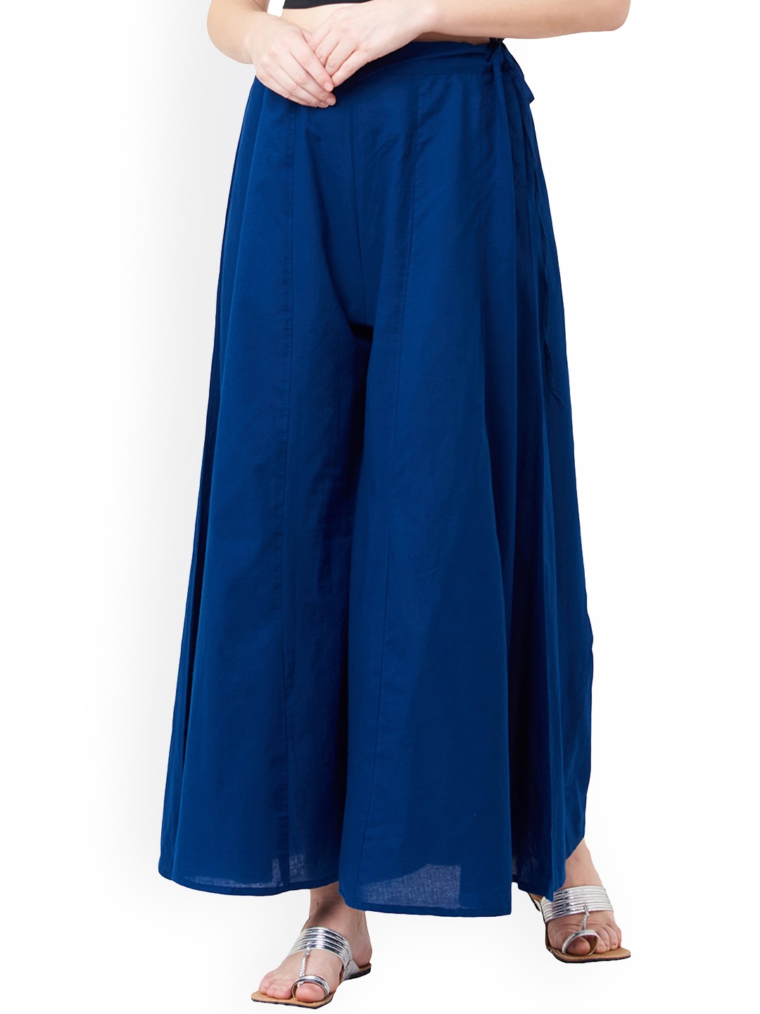 IMARA Women Navy Blue Regular Fit Solid Culottes