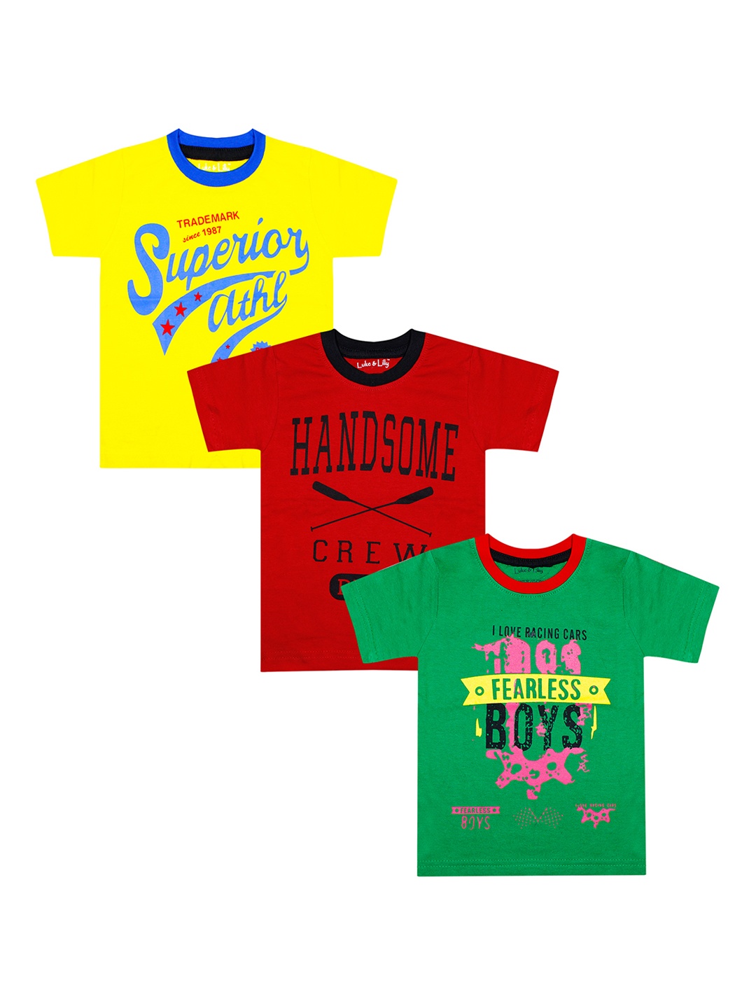 Luke & Lilly Boys Pack Of 3 Multicoloured Printed Round Neck T-shirts, Green
Luke & Lilly Boys Pack Of 3 Multicoloured Printed Round Neck T-shirts, Green