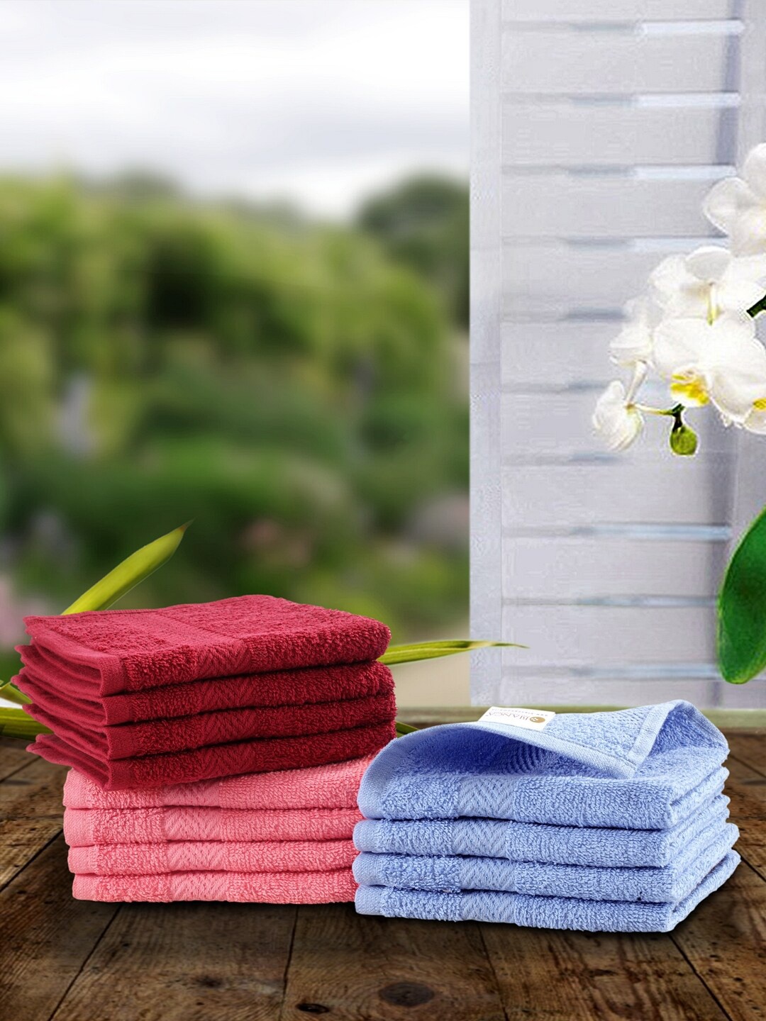 BIANCA Set of 12 Egyptian Cotton 400 GSM Quick Dry Face Towels, Blue