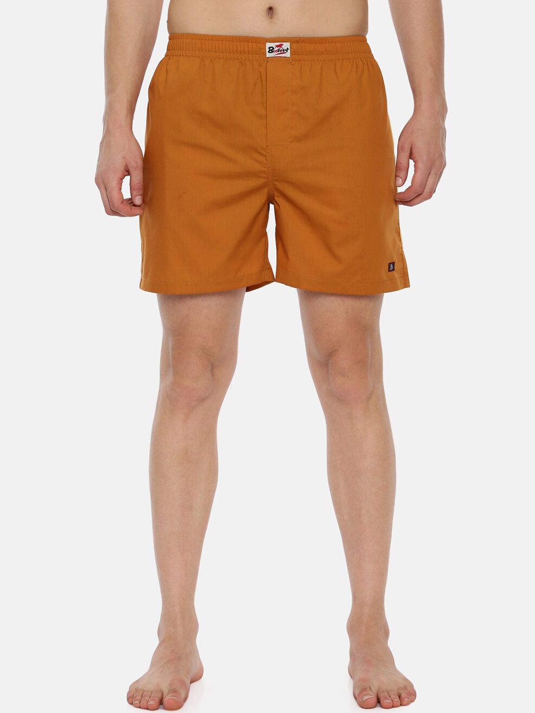 Bushirt Men Bronze-Coloured Solid Pure Cotton Boxers
