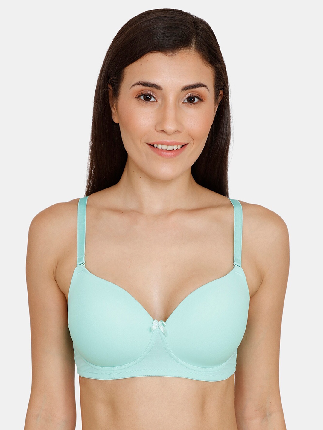 Zivame Sea Green Solid Non-Wired Lightly Padded T-shirt Bra ZI1131