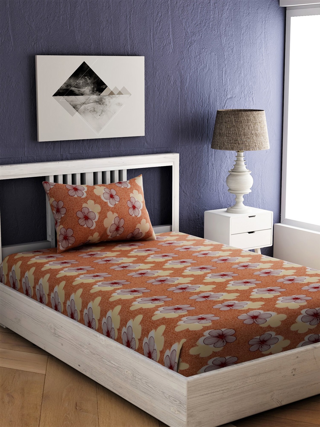 EverHOME Camel Brown & Beige Floral 144 TC Cotton 1 Single Bedsheet with 1 Pillow Covers
EverHOME Camel Brown & Beige Floral 144 TC Cotton 1 Single Bedsheet with 1 Pillow Covers