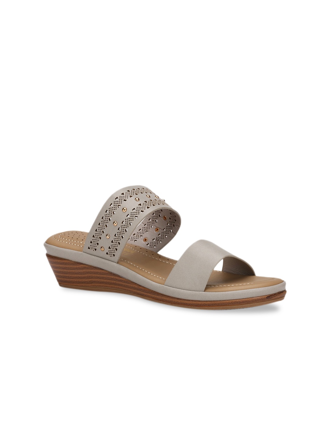 Bata Women Grey Textured Heels