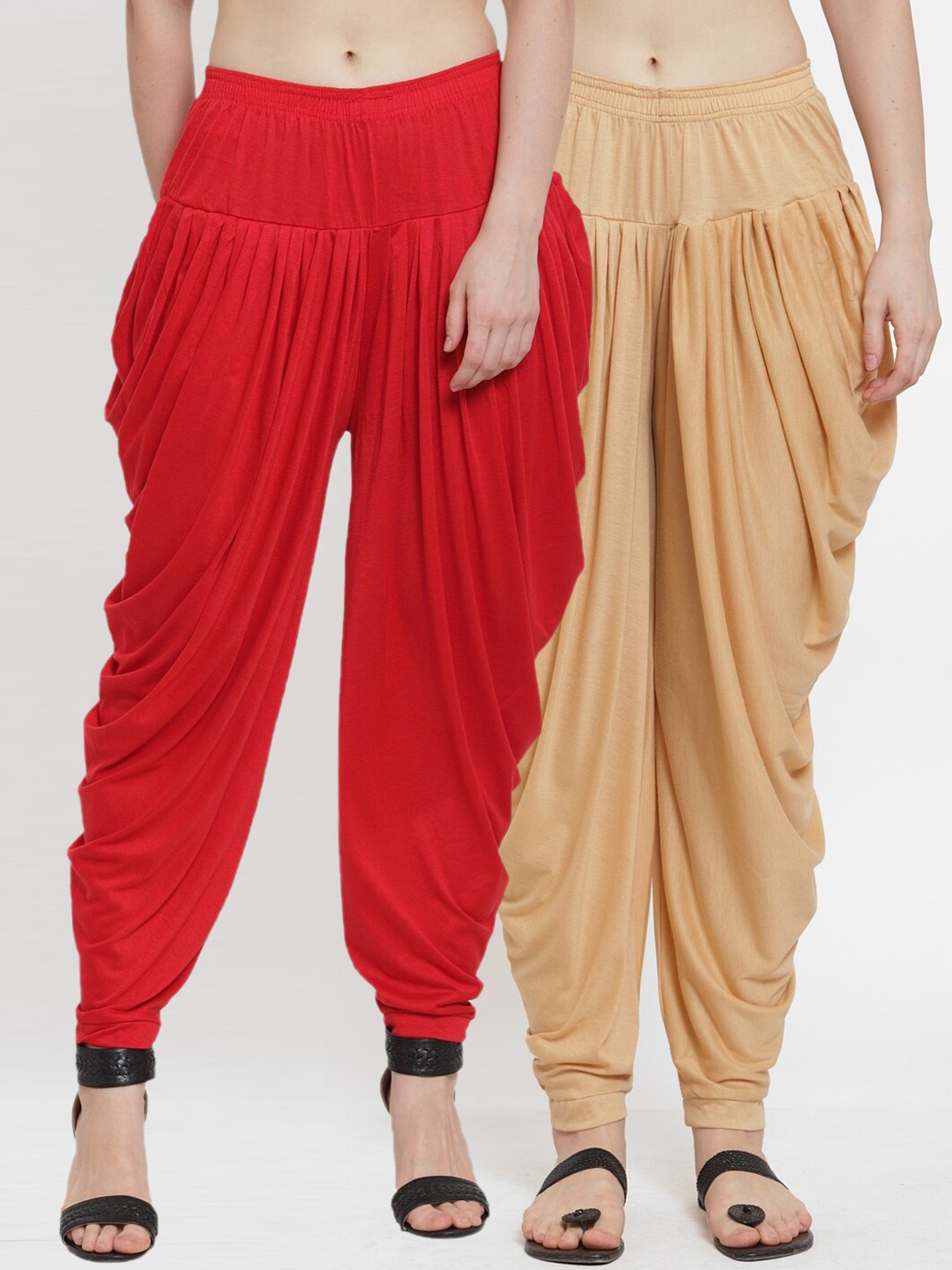 GRACIT Women Pack Of 2 Solid Dhoti Salwars, Red