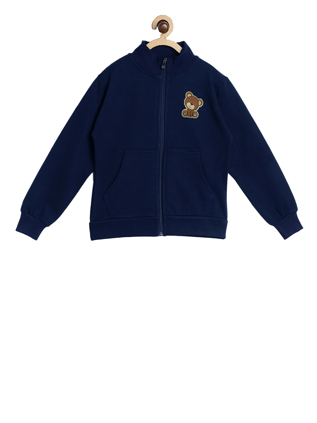 SWEET ANGEL Girls Navy Blue Solid Sweatshirt