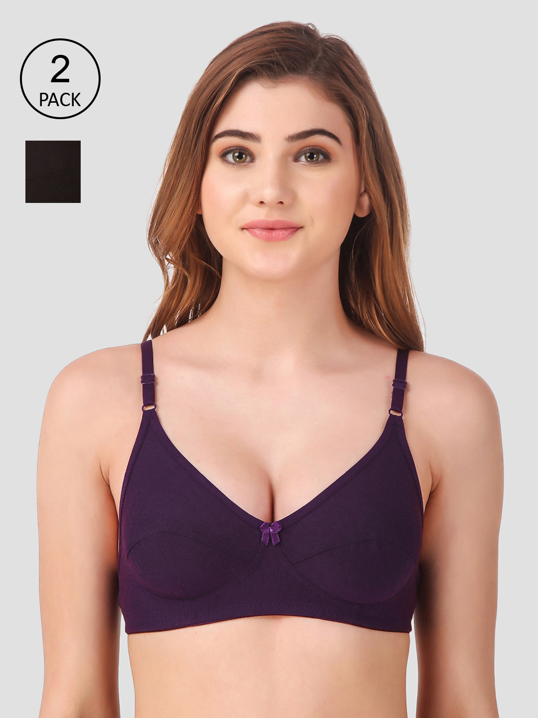 Fasense Women Pack Of 2 Solid Non-Padded Non-Wired All Day Comfort Everyday Bra BVCOM0, Black
Fasense Women Pack Of 2 Solid Non-Padded Non-Wired All Day Comfort Everyday Bra BVCOM0, Black