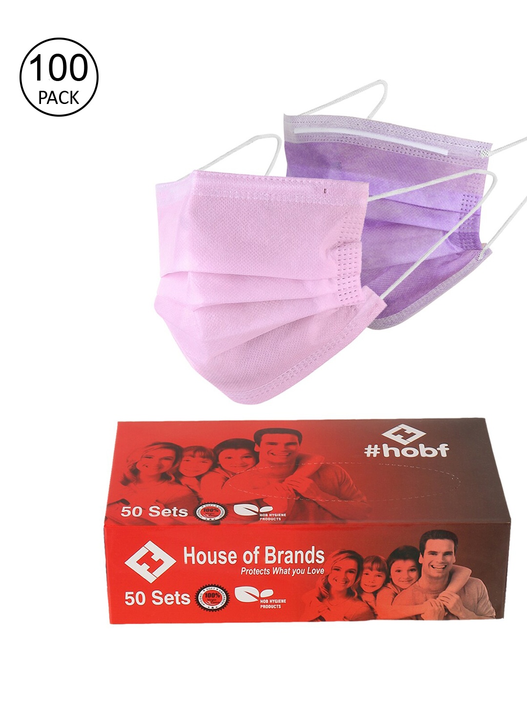 LONDON FASHION hob Unisex Pack Of 100 3-Ply Ultrasonic Anti-Pollution Disposable Masks With Nose Pin, Purple
LONDON FASHION hob Unisex Pack Of 100 3-Ply Ultrasonic Anti-Pollution Disposable Masks With Nose Pin, Purple