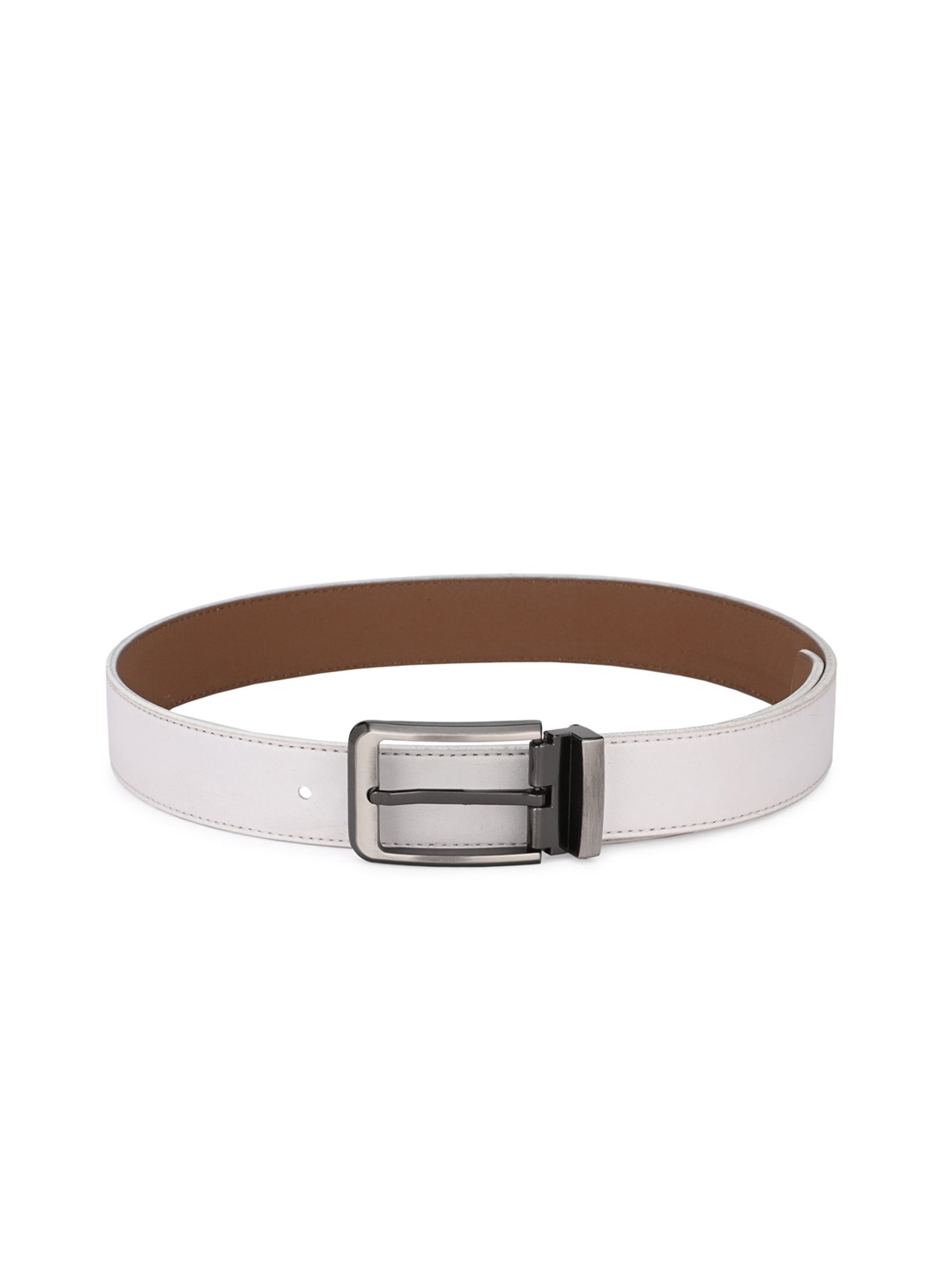 Calvadoss Men White Solid Sustainable Belt