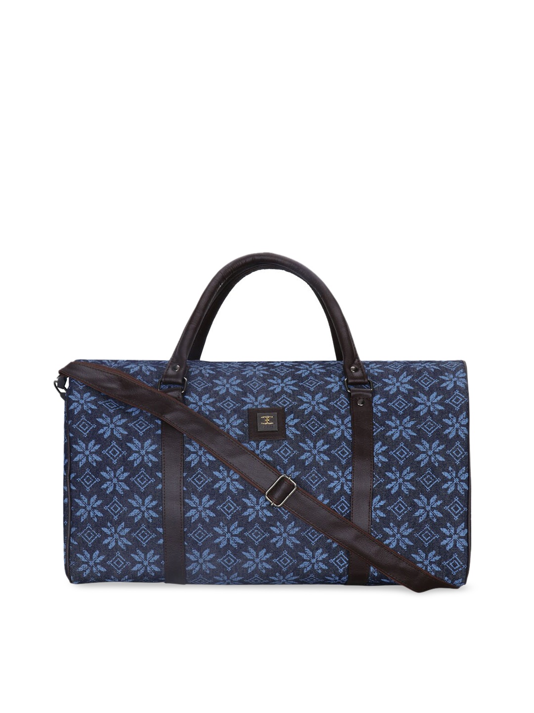 ESBEDA Unisex Blue & Black Printed Duffle Bag