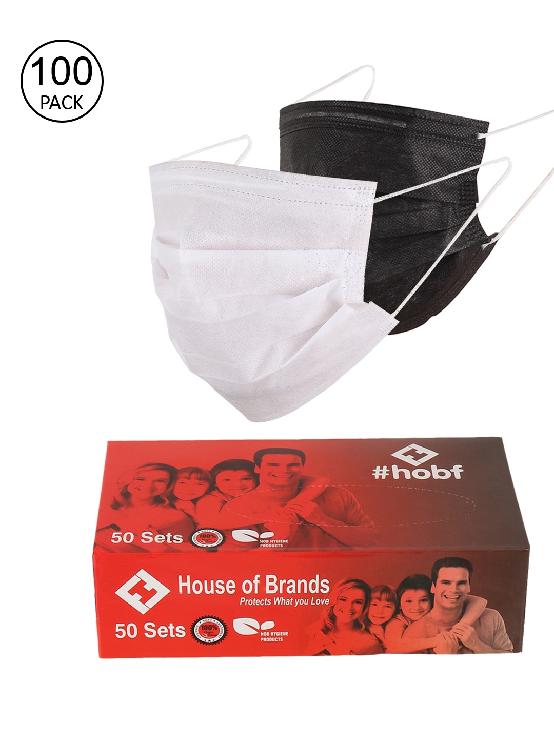 LONDON FASHION hob Unisex Pack Of 100 3-Ply Ultrasonic Anti-Pollution Disposable Masks With Nose Pin, Black
LONDON FASHION hob Unisex Pack Of 100 3-Ply Ultrasonic Anti-Pollution Disposable Masks With Nose Pin, Black