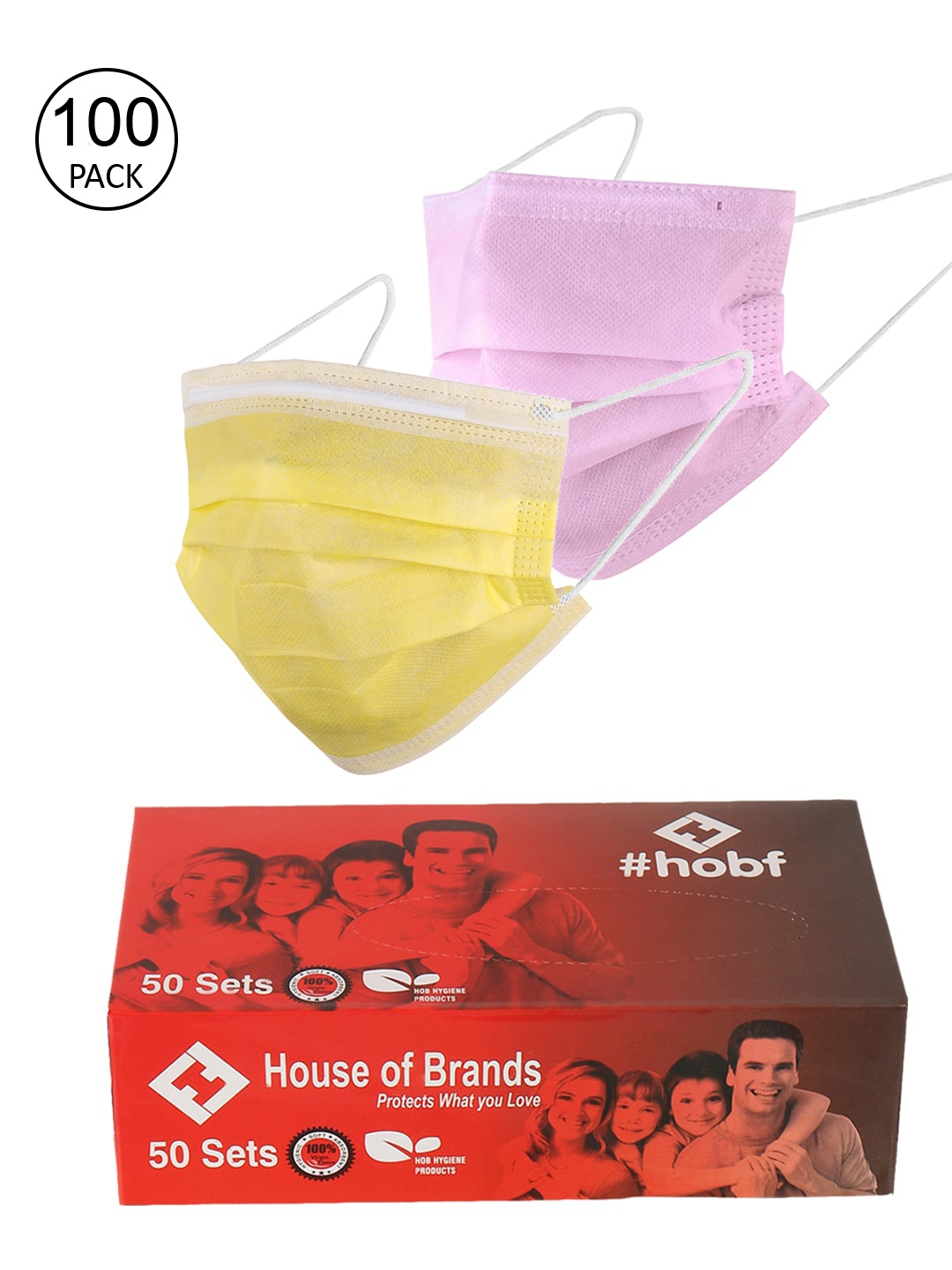 LONDON FASHION hob Unisex Pack Of 100 3-Ply Ultrasonic Anti-Pollution Disposable Masks, Pink
LONDON FASHION hob Unisex Pack Of 100 3-Ply Ultrasonic Anti-Pollution Disposable Masks, Pink