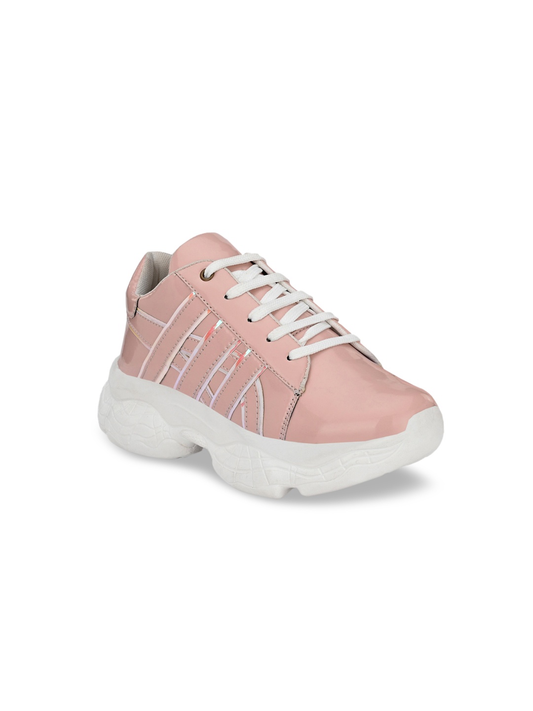 El Paso Women Pink Textured Sneakers