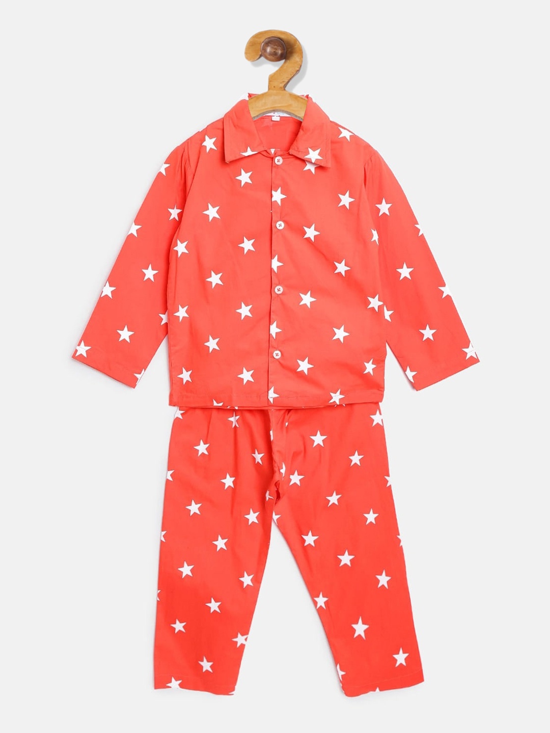 Kids Clan Kids Red & White Printed Night Suit