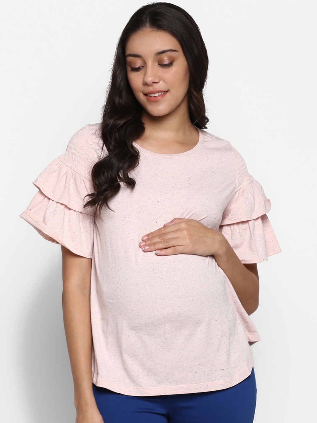 Momsoon Maternity Women Pink Solid Top