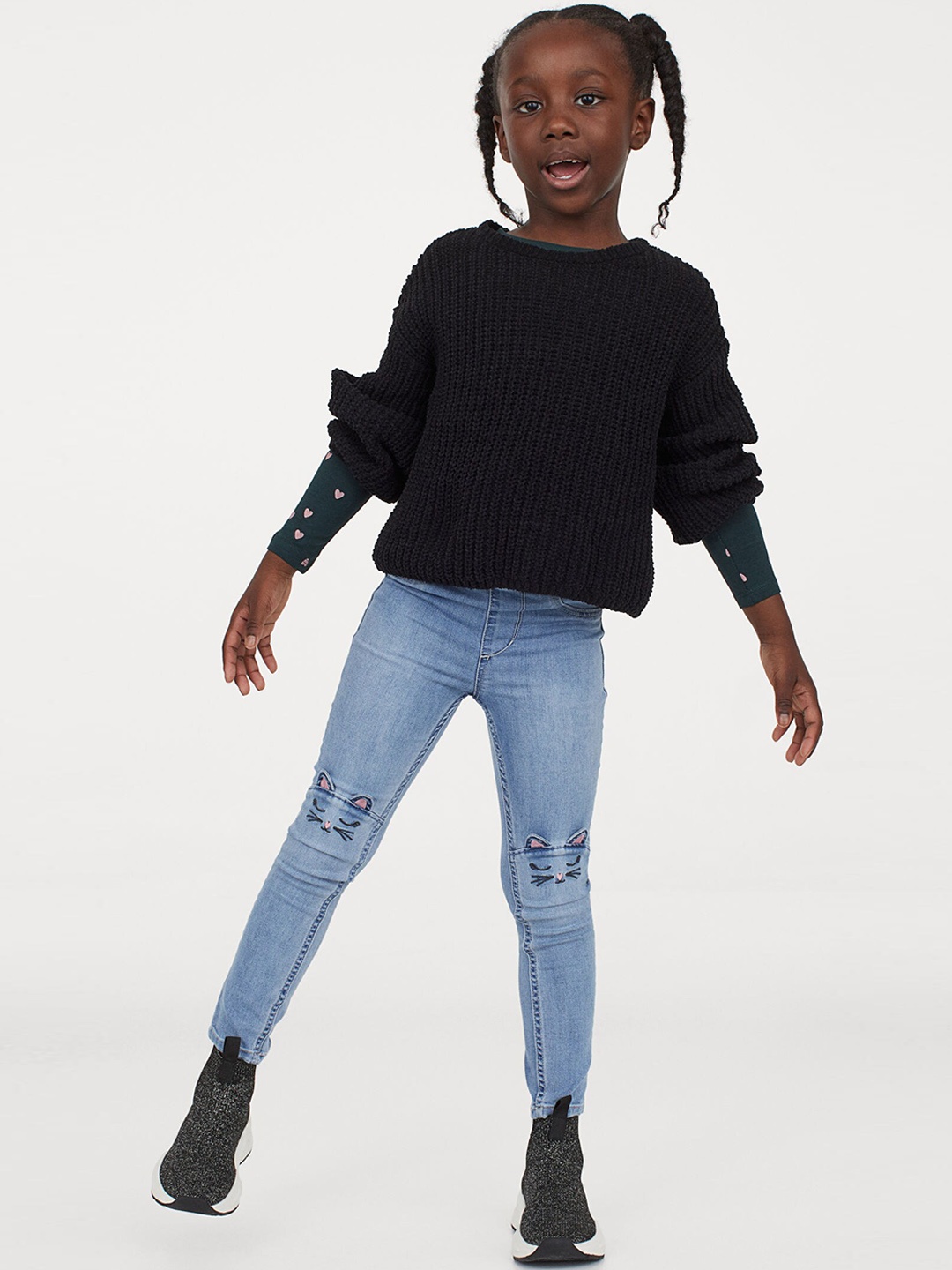 H&M Girls Blue Denim Leggings