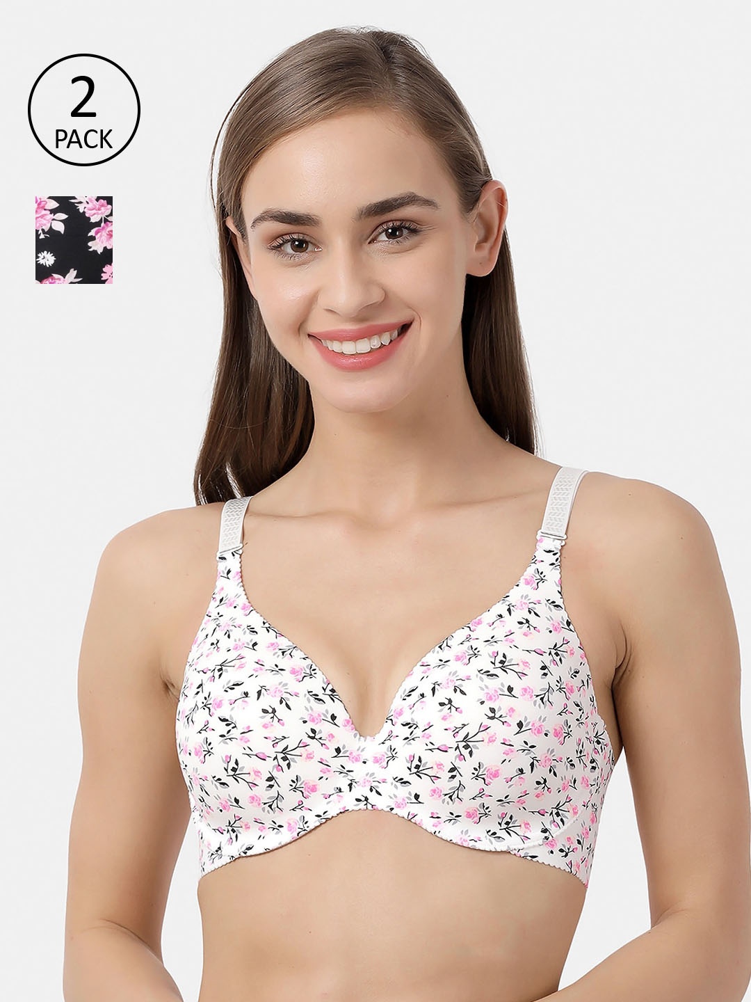 shyaway Women Pack of 2 Printed Lightly Padded Underwired Full Coverage Everyday Bra shya-com-211, White
shyaway Women Pack of 2 Printed Lightly Padded Underwired Full Coverage Everyday Bra shya-com-211, White