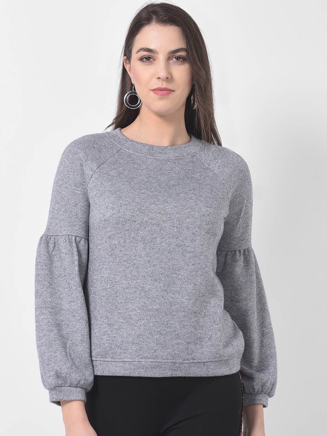 Latin Quarters Women Grey Solid Top