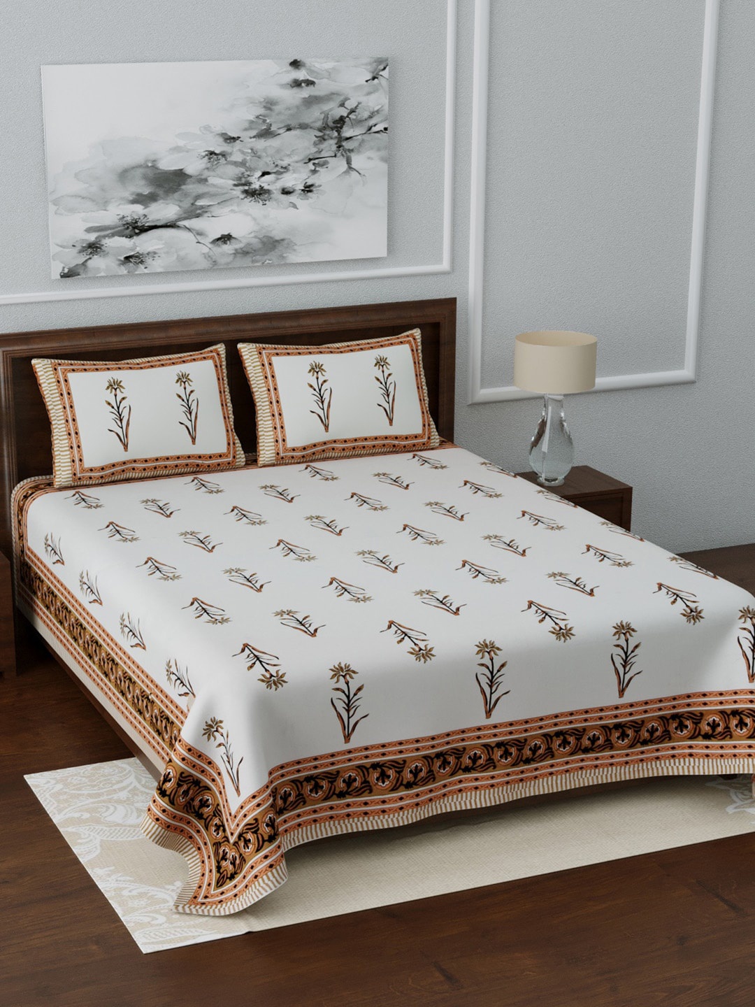 LIVING ROOTS Beige & Brown Floral 210 TC Cotton 1 King Bedsheet With 2 Pillow Covers
LIVING ROOTS Beige & Brown Floral 210 TC Cotton 1 King Bedsheet With 2 Pillow Covers