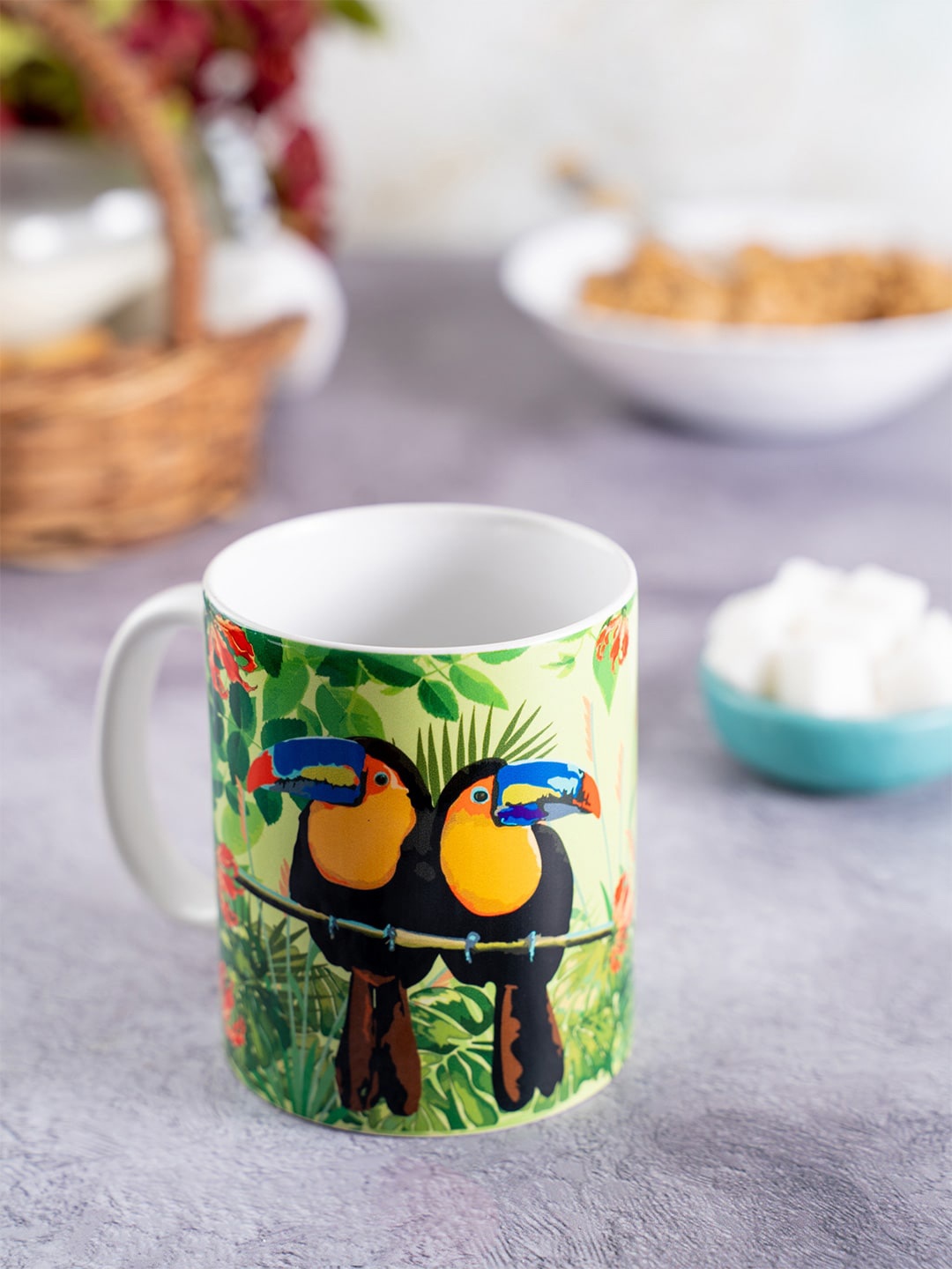 KOLOROBIA Green & Yellow Printed Ceramic Tropical Rain Forest World Toucan Inspired Classic Mug
KOLOROBIA Green & Yellow Printed Ceramic Tropical Rain Forest World Toucan Inspired Classic Mug