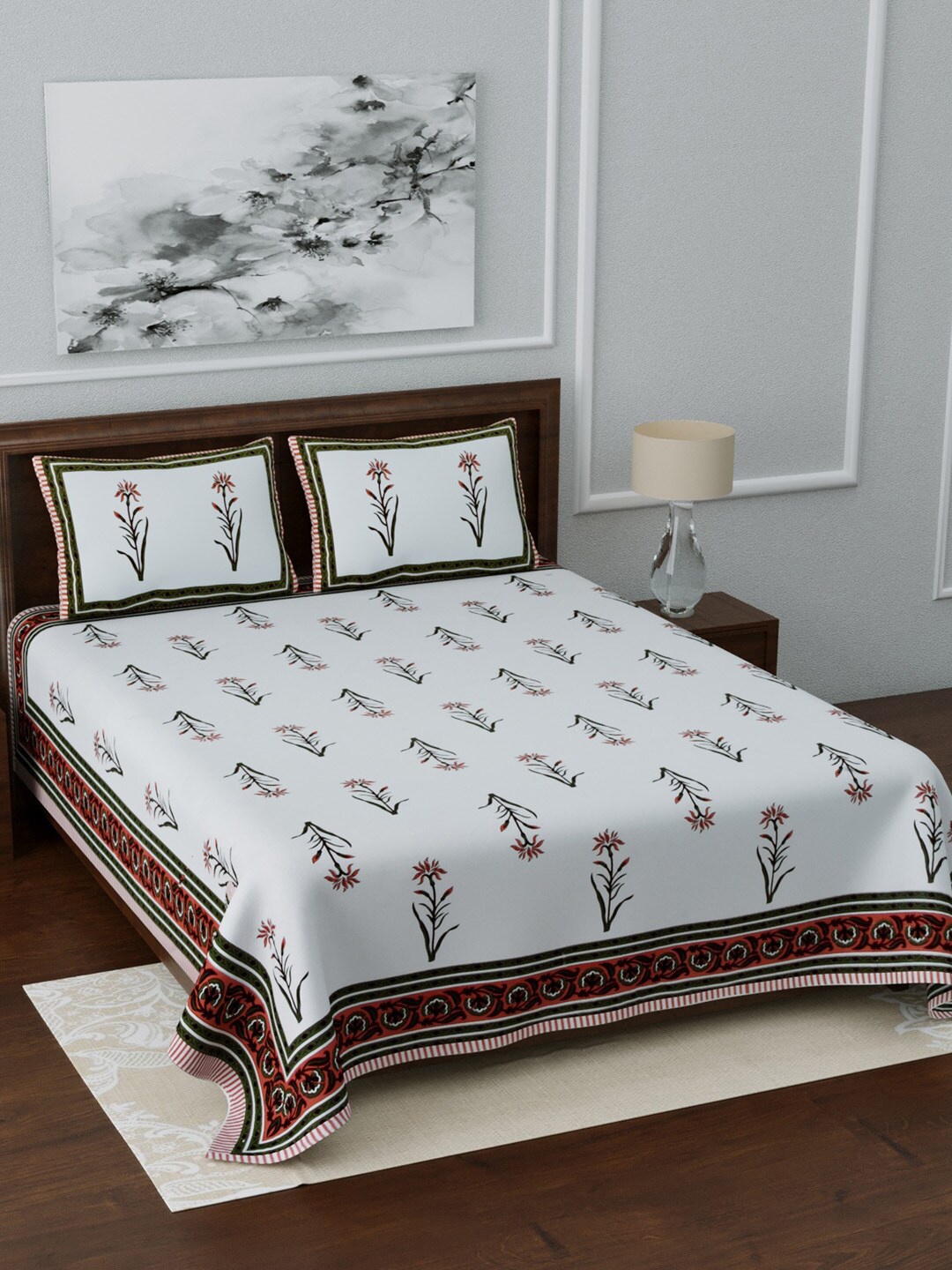 LIVING ROOTS White & Brown Floral Printed 210 TC Cotton King Bedsheet With 2 Pillow Covers
LIVING ROOTS White & Brown Floral Printed 210 TC Cotton King Bedsheet With 2 Pillow Covers