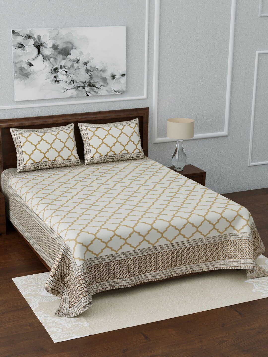 LIVING ROOTS Beige & Brown Geometric 210 TC Cotton 1 King Bedsheet With 2 Pillow Covers
LIVING ROOTS Beige & Brown Geometric 210 TC Cotton 1 King Bedsheet With 2 Pillow Covers