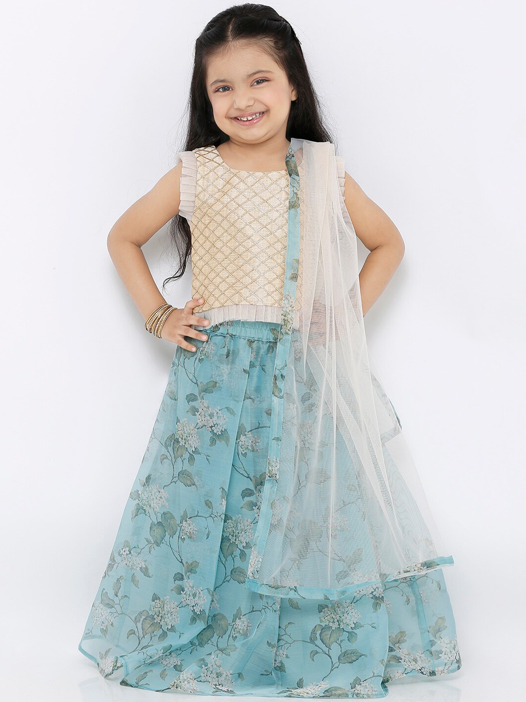 SALWAR STUDIO Girls Blue & Off White Printed Ready To Wear Lehenga Choli with Dupatta
SALWAR STUDIO Girls Blue & Off White Printed Ready To Wear Lehenga Choli with Dupatta