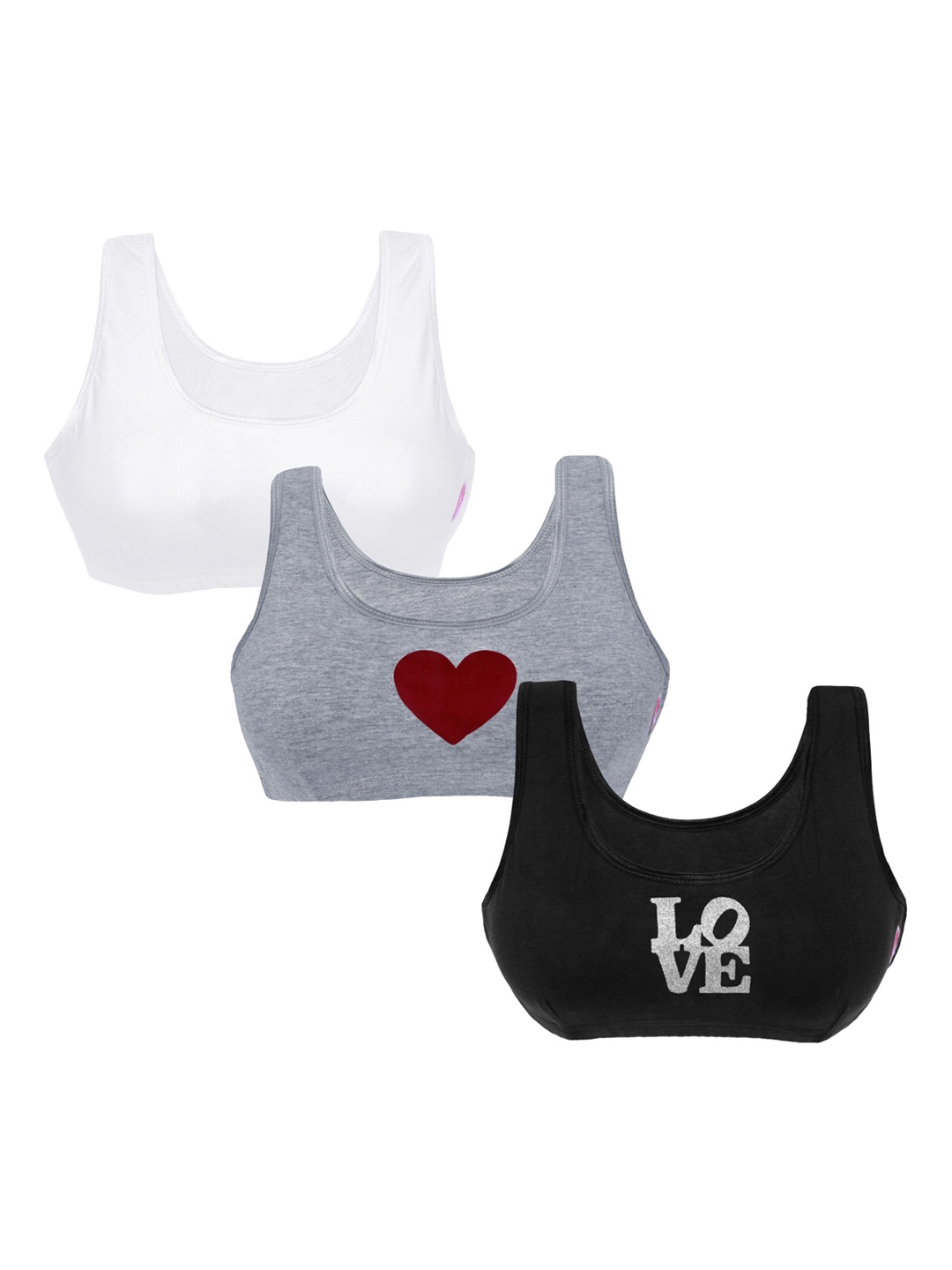 Girls Pack Of 3 Double Layer Premium Cotton Non-Wired Non Padded Beginners Bra DCBRJN6486/xxs, Grey
Girls Pack Of 3 Double Layer Premium Cotton Non-Wired Non Padded Beginners Bra DCBRJN6486/xxs, Grey