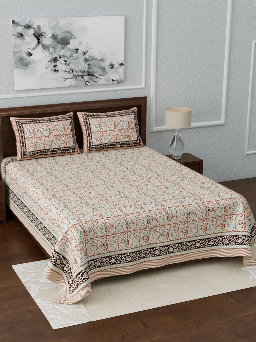 LIVING ROOTS Beige & Brown Printed 210 TC 1 Jaipuri King Bedsheet With 2 Pillow Covers
LIVING ROOTS Beige & Brown Printed 210 TC 1 Jaipuri King Bedsheet With 2 Pillow Covers