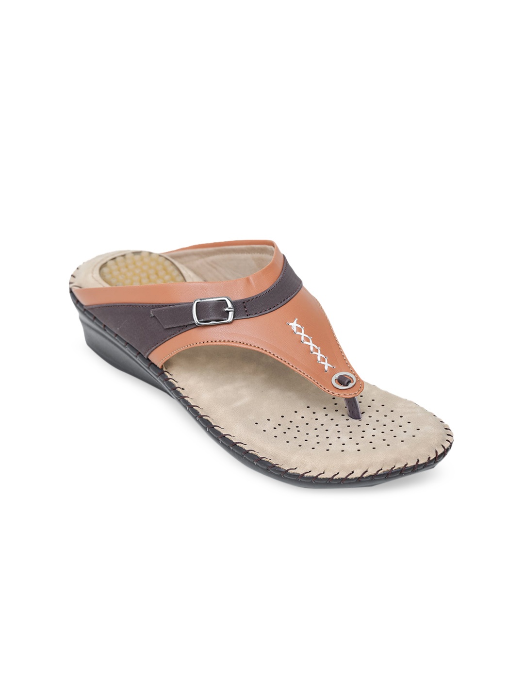 LONDON STEPS Women Brown Embellished Sandals