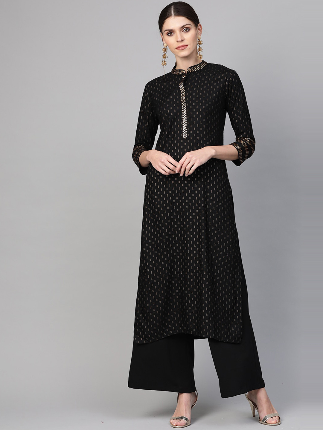 Indo Era Women Black Woven Design Straight Kurta
Indo Era Women Black Woven Design Straight Kurta