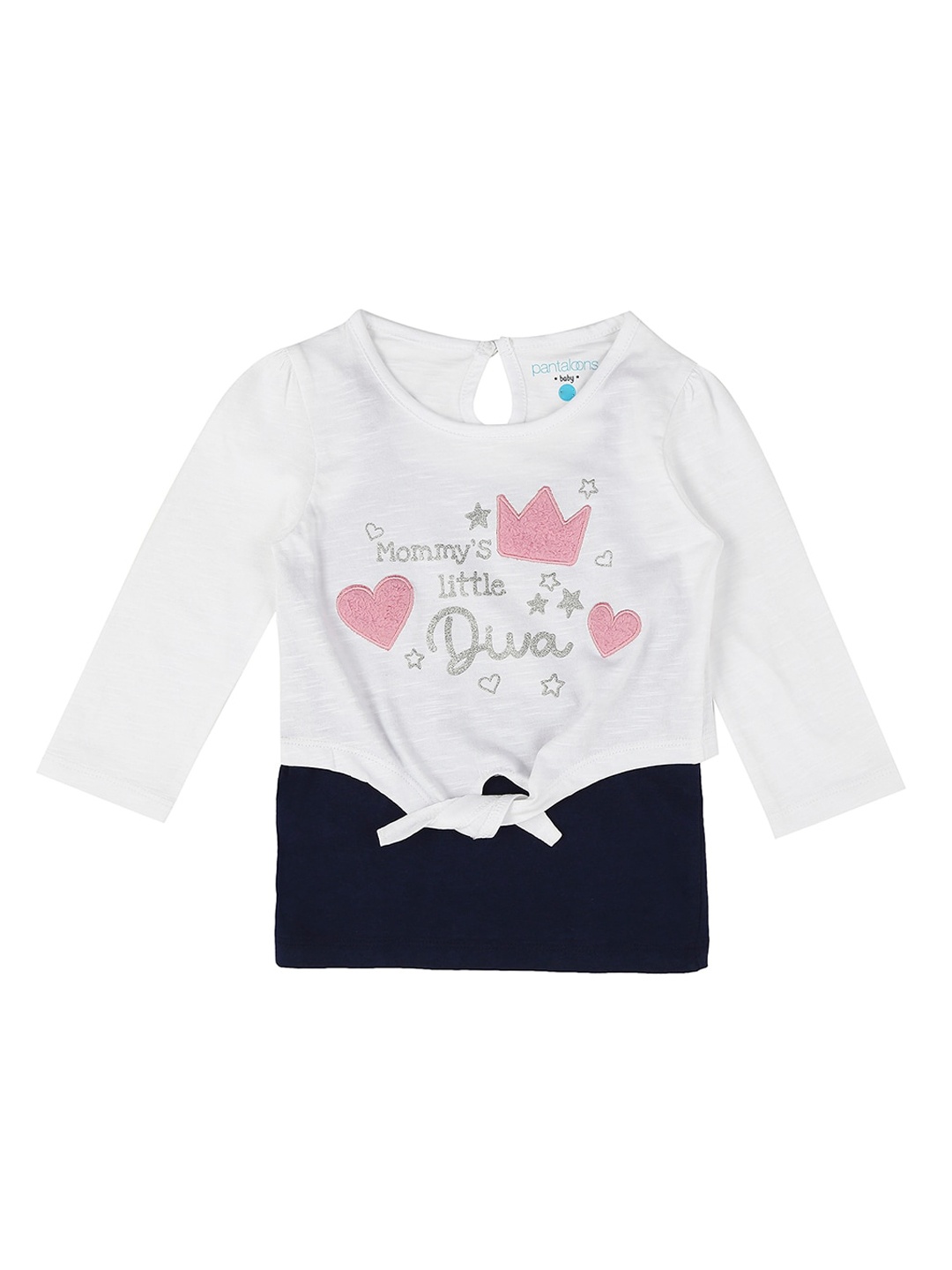 Pantaloons Baby Girls White Navy Blue Printed Round Neck Pure Cotton T-shirt With Tank Top
Pantaloons Baby Girls White Navy Blue Printed Round Neck Pure Cotton T-shirt With Tank Top