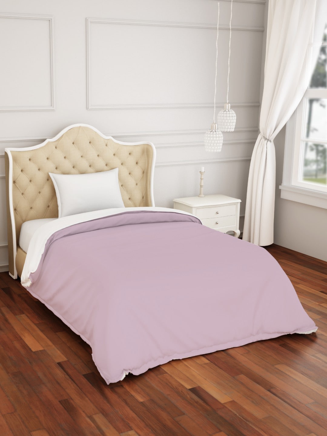 SPACES Purple Solid Hygro Lilac 300 TC Single Bed Duvet Cover