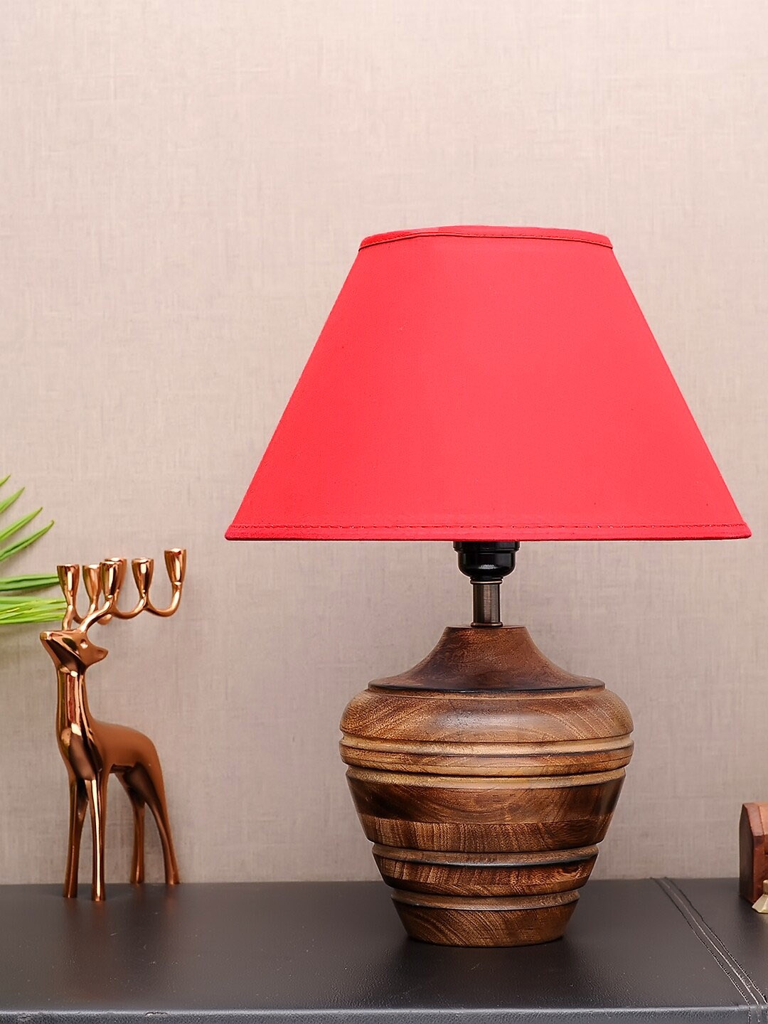 THE LIGHT STORE Brown Solid Frustum Table Lamp
