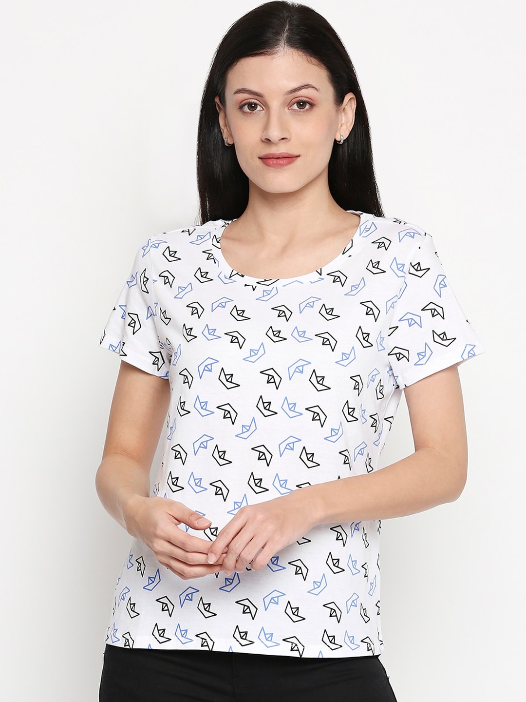 People Women White Printed Top