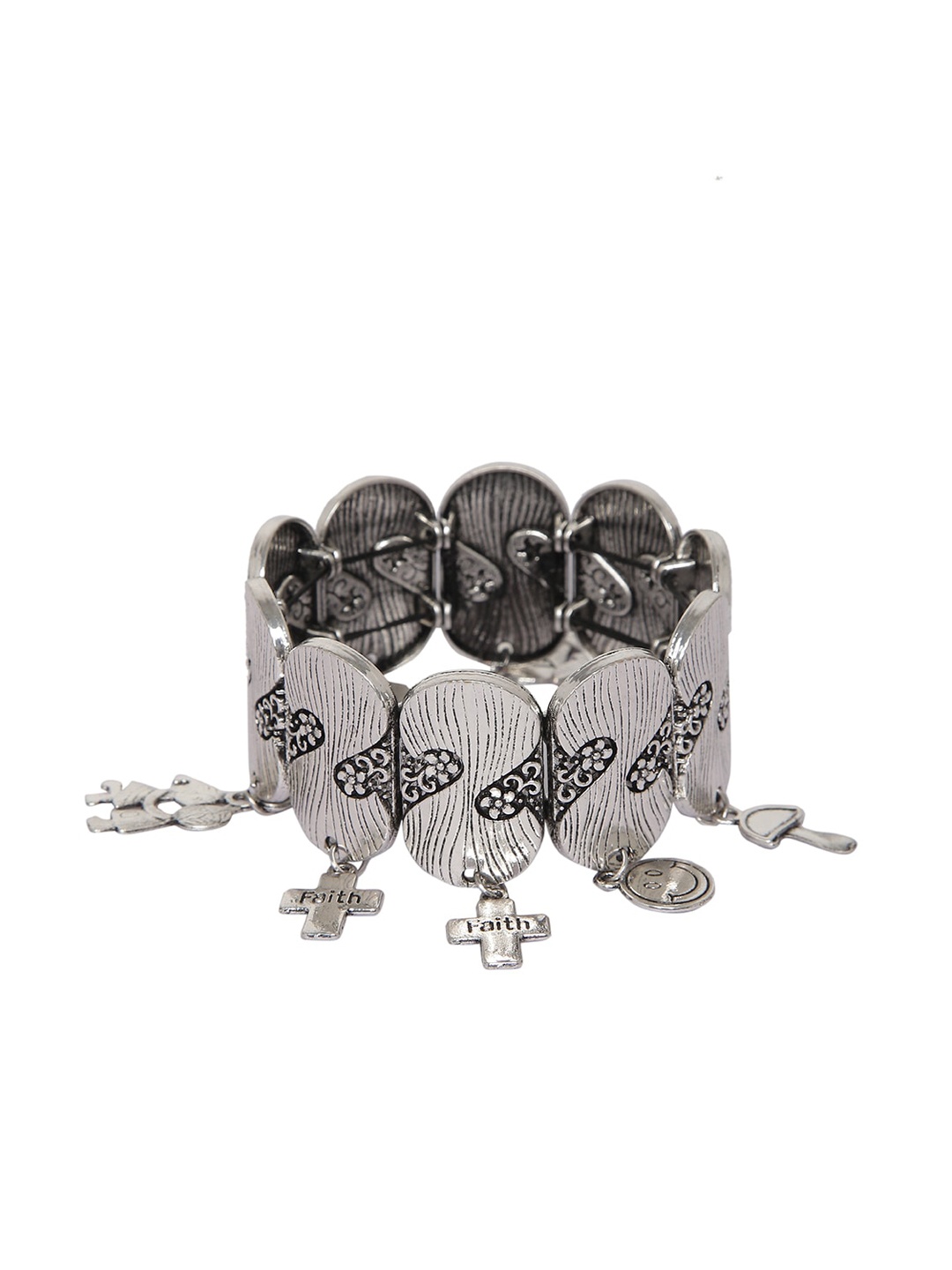 Mali Fionna Silver-Toned Elasticated Charm Bracelet