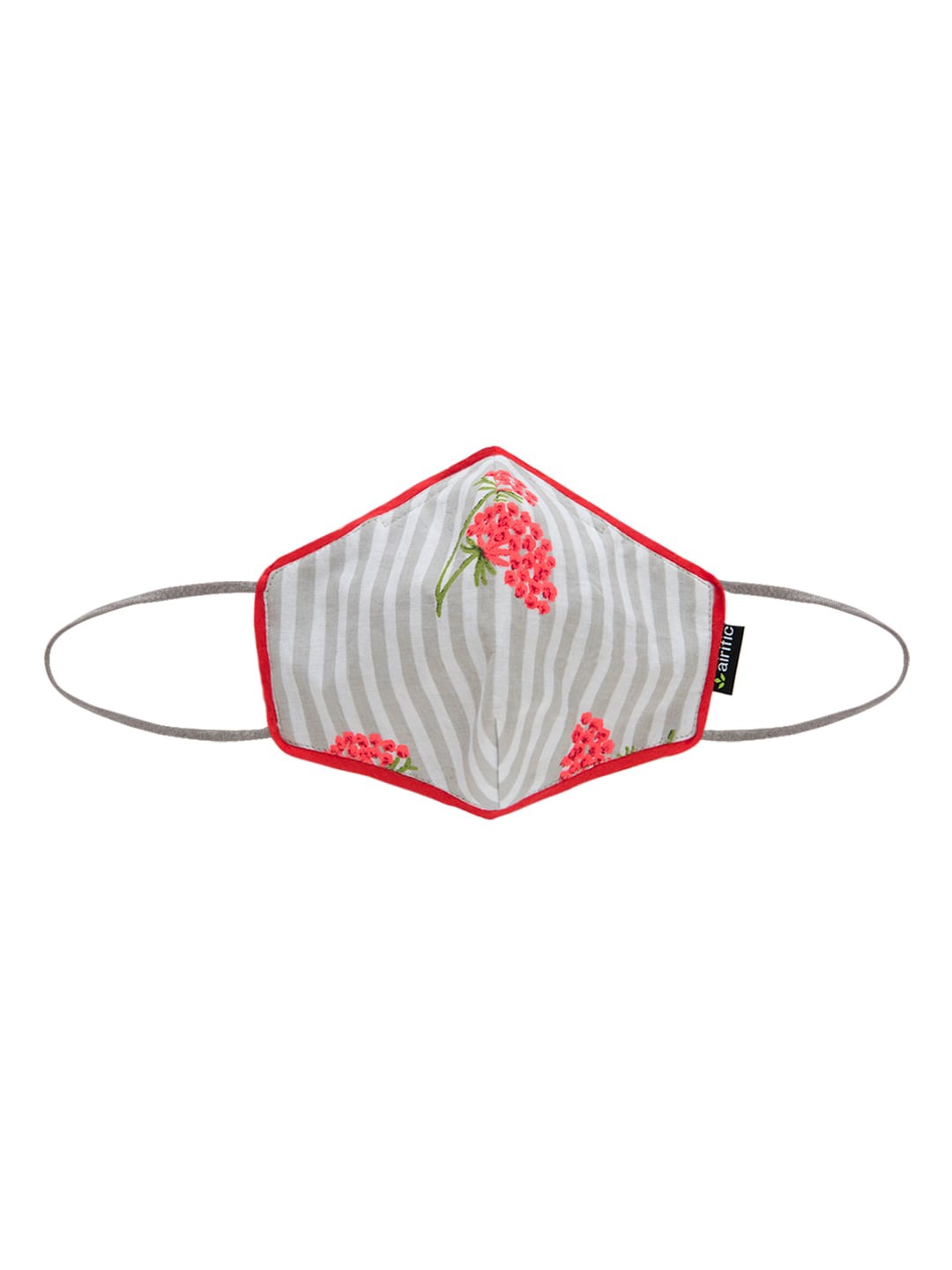 Airific Unisex Grey & Red Printed 3-Ply Airific 2.0 Ixora N95 Mask