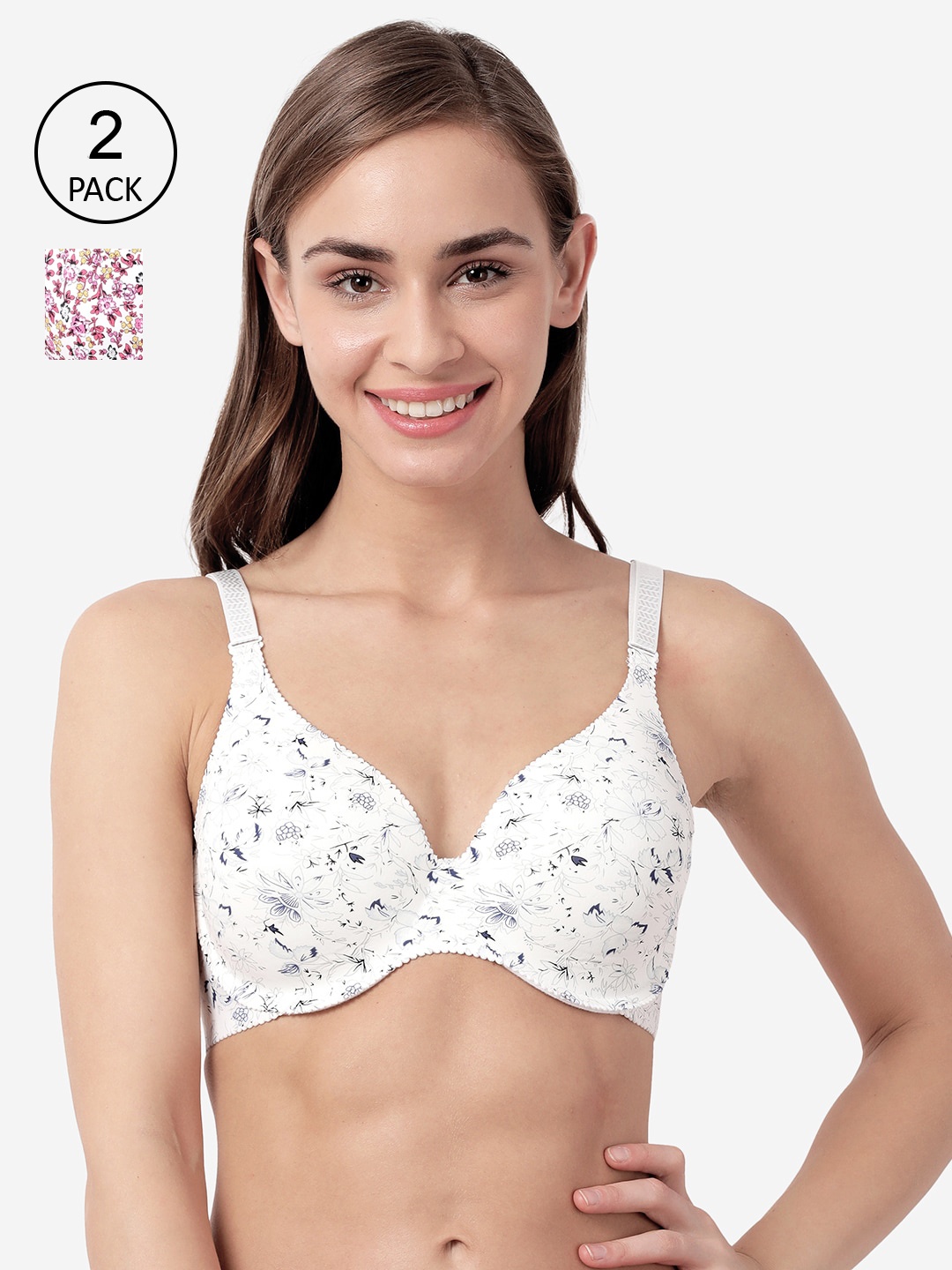 shyaway Multicoloured Set of 2 Printed Underwired Lightly Padded Everyday Bra shy-com-08, Multi
shyaway Multicoloured Set of 2 Printed Underwired Lightly Padded Everyday Bra shy-com-08, Multi